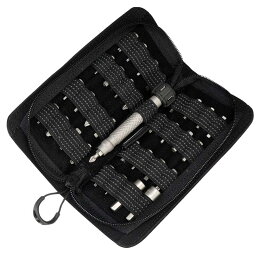 ドライバーセット チタン製 33種 防水ポーチ付 MecArmy Portable 33-in-1 Titanium Screwdriver Set with 500D CORDURA Nylon Waterproof Pouch, Multifunctional 1/4" inch Hex Key Screwdriver Tool Kits for Precise Repair (SDG1, PVD Black)