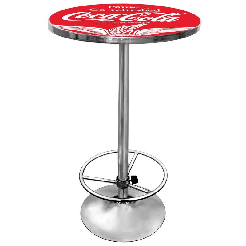 コカコーラ バーテーブル 丸型 パブテーブル レトロ アンティーク ビンテージ Coca-Cola "Wings" Chrome Pub Table