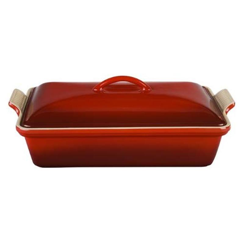 ストーンウェア ル・クルーゼ ストーンウェア ヘリテージ 長方形 ディッシュ フタ付 皿 ルクルーゼ ルクルゼ Le Creuset Heritage Rectangular Casserole, Cerise, PG07053AC-3367