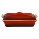 ストーンウェア ル・クルーゼ ストーンウェア ヘリテージ 長方形 ディッシュ フタ付 皿 ルクルーゼ ルクルゼ Le Creuset Heritage Rectangular Casserole, Cerise, PG07053AC-3367