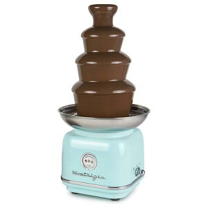 チョコレートファウンテン 4段 アクア 水色 ノスタルジア レトロ クラシック Nostalgia CLCF4AQ Retro Chocolate Fondue Fountain, 2-Pound Capacity, Easy to Assemble 4 Tiers, Aqua 家電