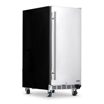 全天候型 冷蔵庫 ビルトイン 最大90缶 キャスター付 ステンレス 屋外設置 NewAir 15” Built-in 90 Can Outdoor Beverage Fridge in Weatherproof Stainless Steel 家電