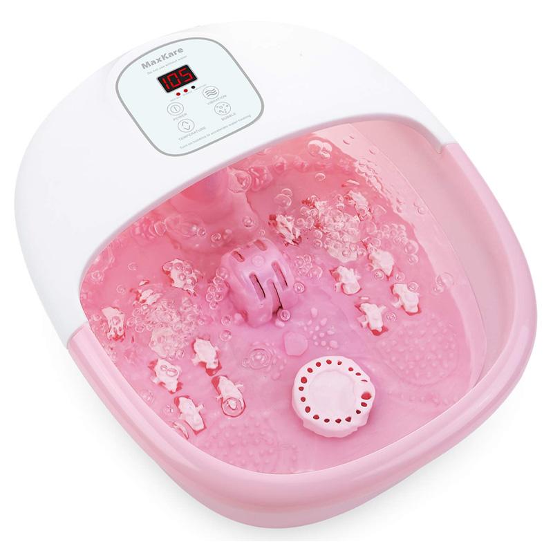 フットバス 足湯 温度調節 ローラー バブル フットスパ Foot Bath Massager with Heat Bubbles Vibration and 14 Massage Rollers, Foot Spa Basin Pedicure Soaking Feet with Adjustable Temperature and Auto Shut-Off, Soothe Tired Feet Pressure 家電