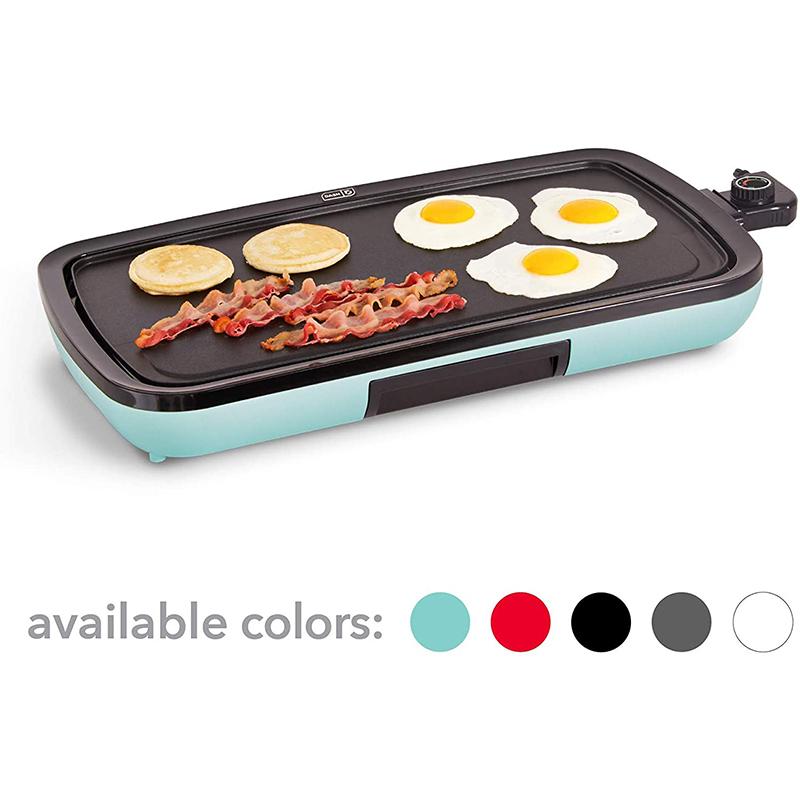 ホットプレート 電気グリル 幅51cm 焼肉 DASH DEG200GBAQ01 Everyday Nonstick Electric Griddle for Pancakes, Burgers, Quesadillas, Eggs other on the go Breakfast, Lunch Snacks with Drip Tray Included Recipe Book, 20in, Aqua 家電