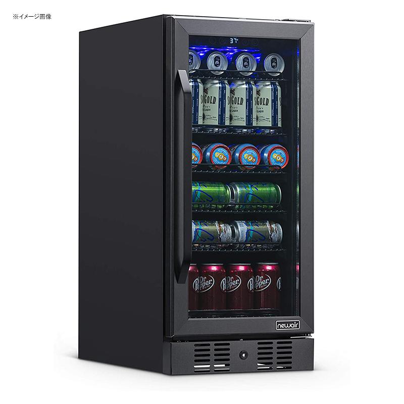 冷蔵庫 ビルトイン 最大96缶 ビバレッジクーラー ガラスドア ブラック ステンレス ニューエアー NewAir NBC096BS00 Beverage Fridge, 96 Can, Black Stainless Steel 家電