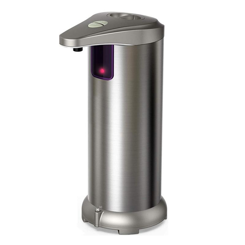 液体 ソープディスペンサー 電池式 280ml ステンレス Nozama Automatic Soap Dispenser Equipped with Stainless Steel, Adjustable Switches, Infrared Motion Sensor, Waterproof Base,Suitable for Bathroom Kitchen Hotel Restaurant 家電 1