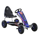 アオゾム ペダルカー ゴーカート レーサー 対象年齢3歳〜8歳 Aosom Metal Pedal Powered Car, Go Kart Racer, Ride On Toys for Boys & Girls with Adjustable Seat & Sharp Handling 341-032V80BU【代引不可】