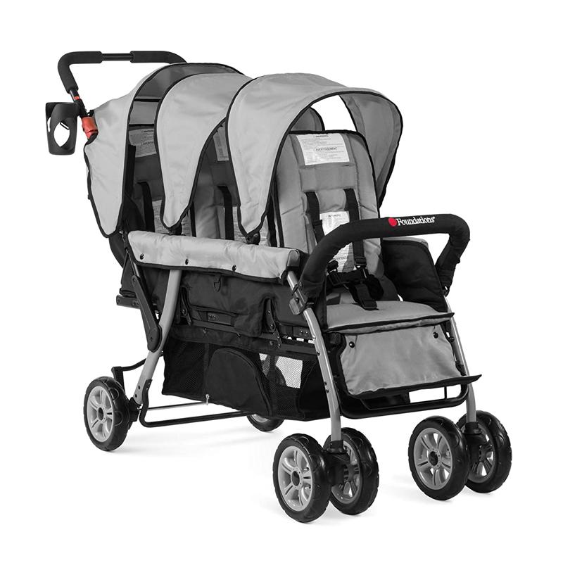 ٥ӡ 3 Ļ 18kg 褱 Foundations Triple Sport 3-Seat Folding Tandem Stroller with Canopy