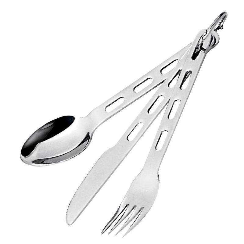 携帯用 フォーク スプーン ナイフ セット リング付 ステンレス アウトドア キャンプ GSI Outdoors - Glacier Stainless 3 Pieces Ring Cutlery for Camping and Backpacking