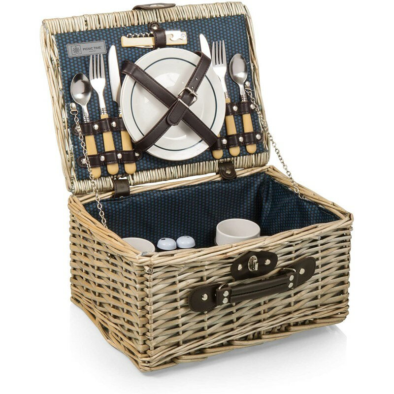 ピクニックバスケット 2人用 イングリッシュスタイル Picnic Time Catalina English Style Picnic Basket with Service for Two Dahlia Collection