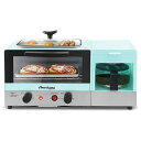 3-in-1 朝食メーカー モーニング セット コーヒーメーカー トースター グリル Elite Gourmet Americana 2 Slice, 9.5 Griddle with Glass Lid 3-in-1 Breakfast Center Station, 4-Cup Coffeemaker, Toaster Oven with 15-Min Timer, Heat Selector Mode, Blue 家電