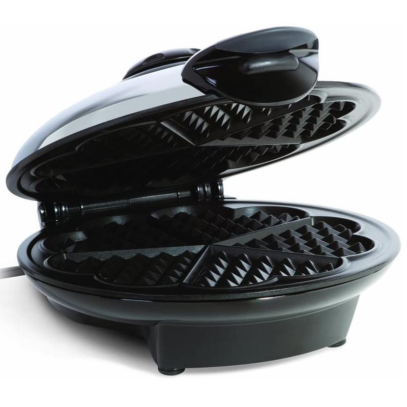 ƒp n[g^ bt[J[ PTFE PFOAt[ Euro Cuisine WM520 Eco Friendly Heart Shaped Waffle Maker - PTFE and PFOA Free Non Stick Plates,Silver Ɠd