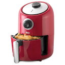 ノンフライヤー Dash ダッシュ 温度調整 タイマー付 華氏表示 Dash DCAF150GBRD02 Compact Air Fryer Oven Cooker with Temperature Control, Non Stick Fry Basket, Recipe Guide plus Auto Shut off Feature, 2qt, Red 家電