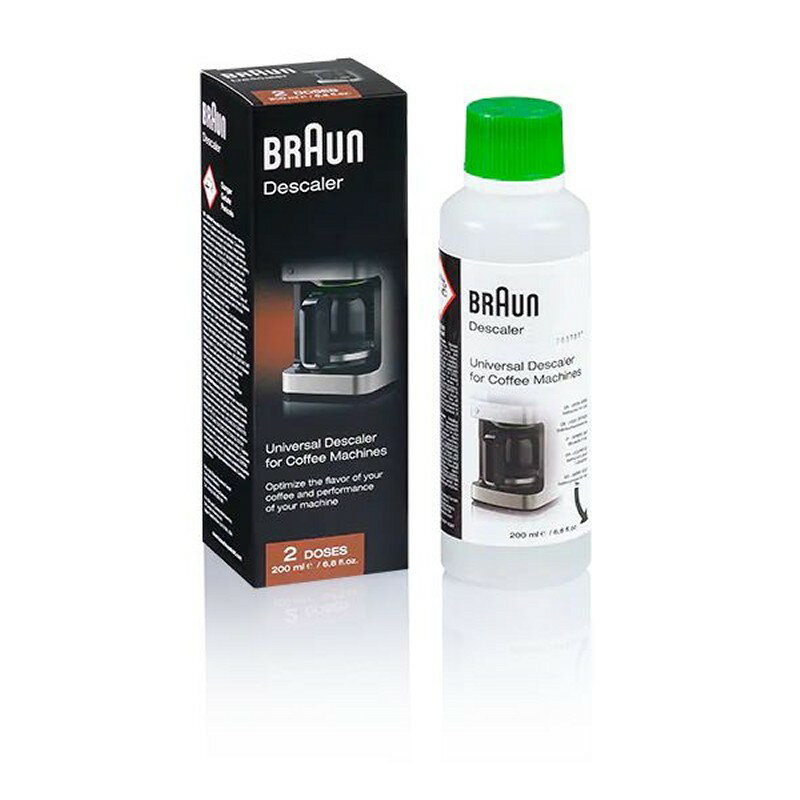 uE R[q[[J[p fXP[[ 200ml ΊD p[c i Braun Descaler, Universal Descaling Solution for Coffee Machines, 6.8 oz (2 Doses) - BRSC013