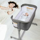 折りたたみ式 3 in 1 バシネット ベッドサイドスリーパー ベビーサークル ベビーベッド ポータブル グレー 3 in 1 Baby Bassinet, Bedside Sleeper for Baby, Playpen, Easy Folding Portable Crib (Grey)- KoolaBaby