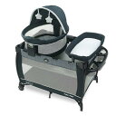 折りたたみ プレイヤード バシネット トラベルドーム おむつ交換 キャスター付 グレコ Graco Pack 'n Play Travel Dome LX Playard | Includes Portable Bassinet, Full-Size Infant Bassinet, and Diaper Changer, Leyton