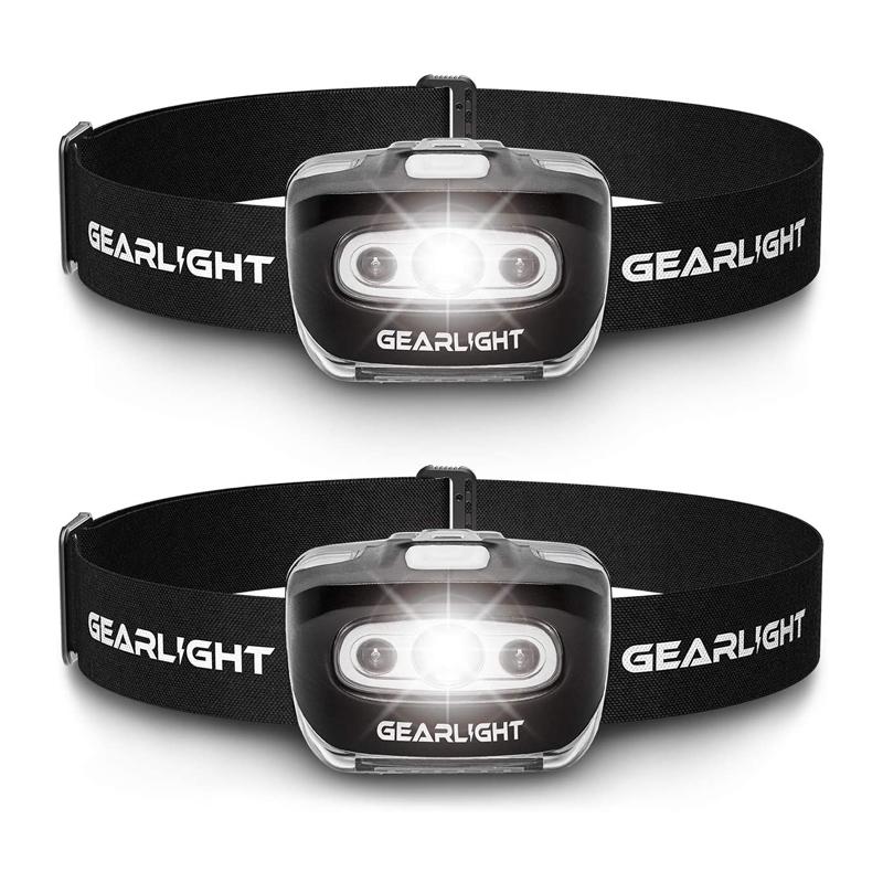 إåɥ饤 2ĥå եƥ饤   ˥  ȥɥ GearLight LED Headlamp Flashlight S500 [2 PACK] - Running, Camping, and Outdoor Headlamps - Best Head Lamp with Red Safety Light for Adults and Kids