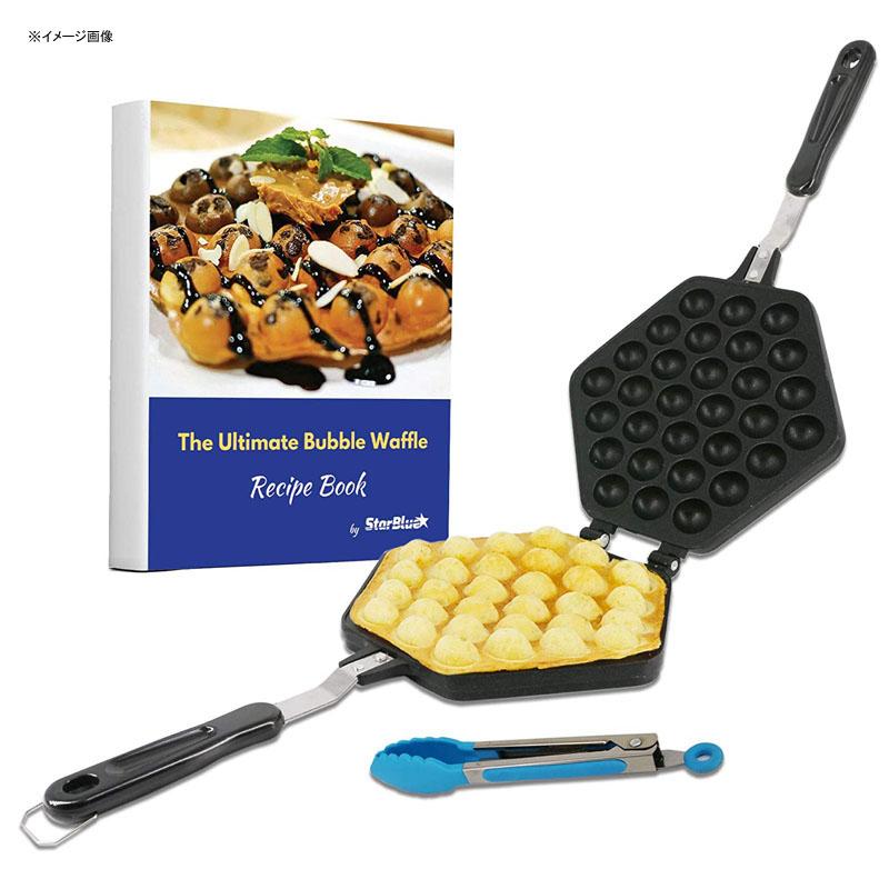 エッグワッフルパン 鶏蛋仔 パッフル バブルワッフル Bubble Waffle Maker Pan by StarBlue with FREE Recipe ebook and Tongs - Make Crispy Hong Kong Style Egg Waffle in 5 Minutes
