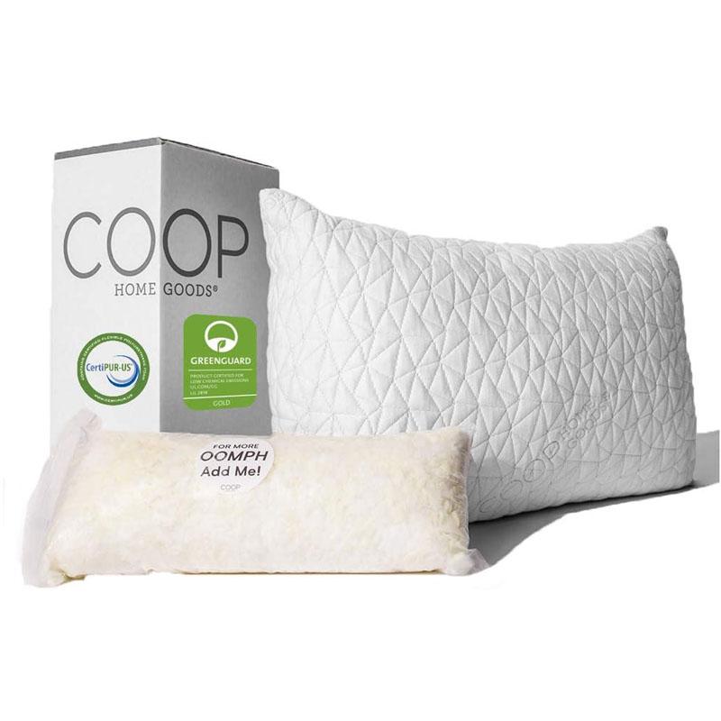 枕 ピロー 調節可能 低反発 低アレルギー メモリーフォーム 50 76cm Coop Home Goods The original Adjustable Loft Pillow - Hypoallergenic Cross-Cut Memory Foam Fill - Lulltra Washable …