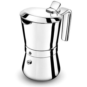 エスプレッソメーカー ステンレス ロックハンドル イタリア製Giannina 3 Cup Restyled Version Stainless Steel Stove Top Espresso Maker