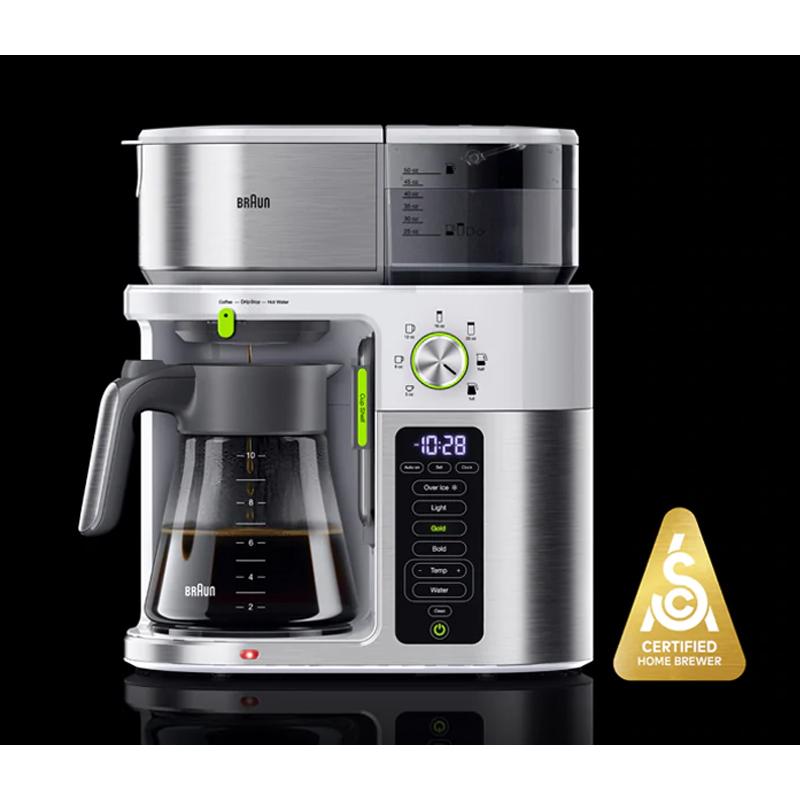 ブラウン コーヒーメーカー コーヒーメーカー マルチサーブ 10カップ ガラスカラフェ ホットウォーター ブラウン Braun MultiServe Coffee Machine + Hot Water, SCA Certified, White - KF9150WH 家電