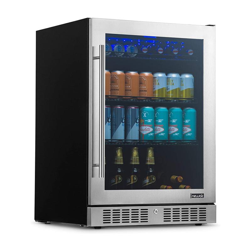 冷蔵庫 224缶 ビルトイン可 ビバレッジクーラー ステンレス ガラスドア 鍵付 ニューエアー NewAir NBC224SS00 Beverage Refrigerator, 224 Can, Silver 家電