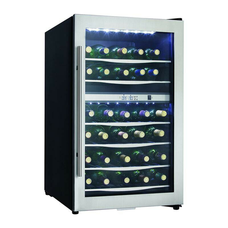 ワインクーラー 38本 デュアルゾーン 温度制御 ステンレス ガラスドア ダンビー Danby Designer DWC040A3BSSDD 38 Bottle Dual Temperature Compact LED Light Refrigerator Wine Cooler, Stainless Steel 家電