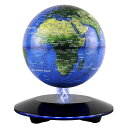 地球儀 浮遊 直径14cm LEDライト付き フローティンググローブ Magnetic Globe Levitation Floating Rotating Wireless Transmission Touch Control 6-inch Blue Globe LED Adjustment