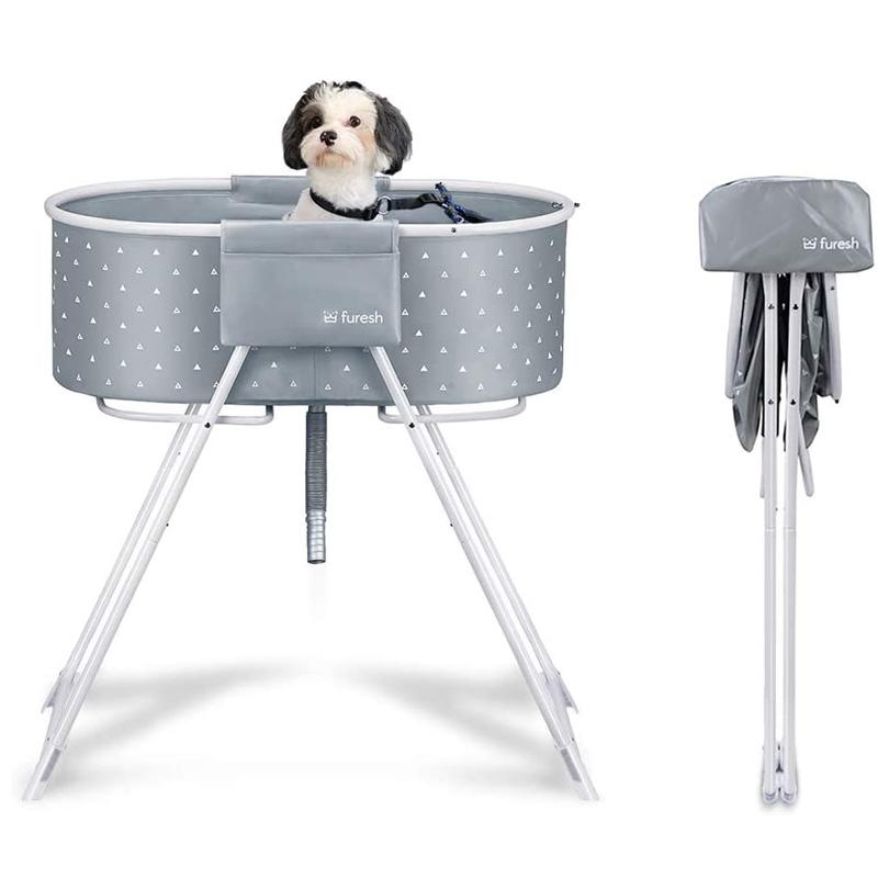 ペット用 折りたたみ バスタブ スタンド 高さ調節 ポータブル 18kgまで Elevated Folding Bath Tub and Wash Station for Pet