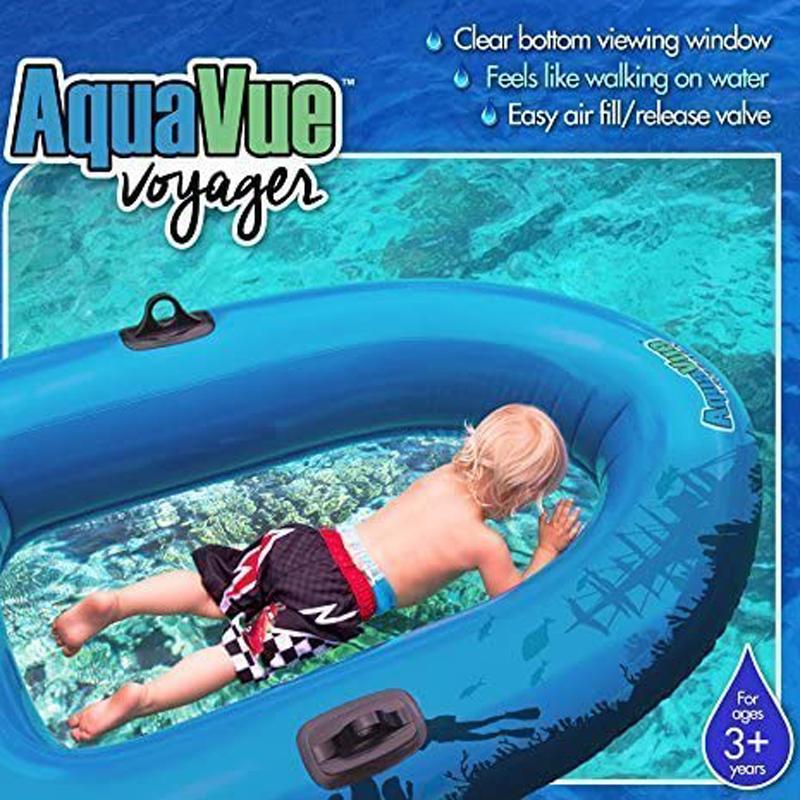 底が見える 透明 ボート プール 水遊び Sieco Design AQUAVUE Voyager, Clear Bottom Inflatable Raft, for Kids and Adults