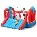 ふわふわ エアー 遊具 バスケットゴール 滑り台 Step2 MAX Sports Full Court Basketball ‘n Slide Inflatable Bouncer