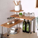 コーナーシェルフ 3段 バンブー 竹 棚 ディスプレイ オーガナイザー Ollieroo 3 Tier Corner Shelf Bamboo Countertop Organizer Bookshelf Display Shelves Space Saving Rack for Living Room, Kitchen, Office (with Hooks)