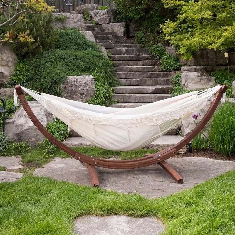 ハンモック スタンド付 ダブル 2人 200kgまで Bay Isle Home Holyoke Double Camping Hammock with Stand