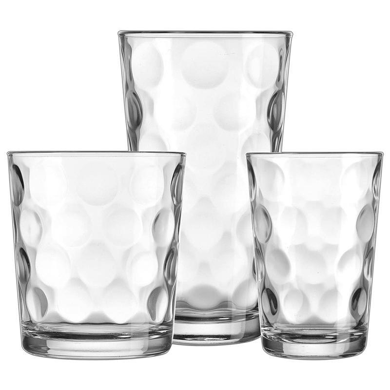 グラス ガラス コップ 12個セット 食洗機対応 ハイボール ウィスキー ロック Drinking Glasses, 12 Piece Glass Cups Set. Includes 4 Highball Glasses(17 oz.) 4 Rocks Glasses(13 oz.) 4 Juice Glasses(7 oz.) By Home Essentials Beyond.