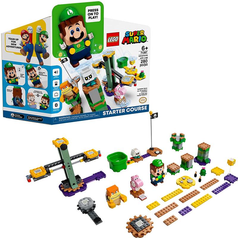 쥴 ѡޥꥪ 륤  ܤΤϤޤ å LEGO Super Mario Adventures with Luigi Starter Course 71387 Building Kit; Collectible Toy Playset for Creative Kids, New 2021 (280 Pieces)