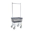 h[J[g 󂩂 oXPbg  [ LX^[t C[ |[ bNt ^C  AJ R&B Wire Products Wire Laundry Cart, Double Pole Rack 100E58/D7