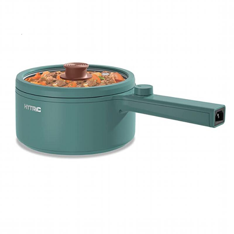 電気鍋 1.5L ポータブル 片手鍋 HYTRIC Electric Hot Pot, 1.5L Portable Nonstick Frying Pan for Saut?, Multifunction Electric Skillet for Stir Fry, Roast, Ramen Cooker with Dual Power Control for Dorm, Electric Saucepan, Green