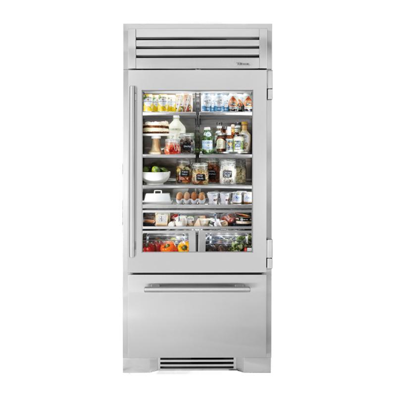 ビルトイン 冷蔵庫 冷凍庫 640L ステンレス ガラスドア 引き出し 製氷機 トゥルー true REFRIGERATOR WITH BOTTOM FREEZER TR-36RBF 家電