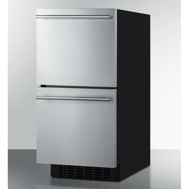 冷蔵庫 業務品質 48L ビルトイン アンダーカウンター 引き出し式 ステンレス Summit 15Inch Built In 2-Drawer Refrigerator ASDR1524 家電 【代引不可】