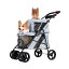 ڥåѥ ꡼ ɥå å  ǭ ibiyaya Double Decker Pet Bus, 4-Wheel Foldable, Double Dog-Cat Stroller