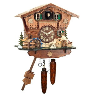 からくり時計 ドイツ製 鳩時計 カッコウ時計 Engstler Battery-operated Cuckoo Clock - Full Size 44717QMT