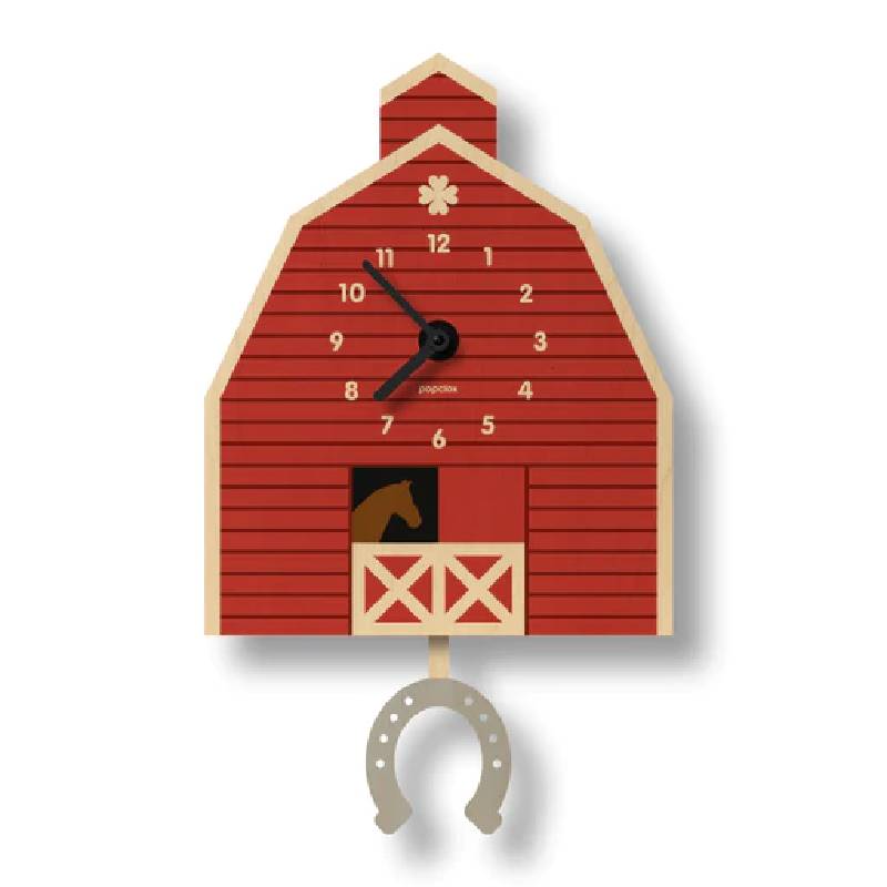 ウォールクロック 馬小屋 木製 ウッド 振り子 時計 Modern Moose horse bar pendulum clock