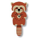 ウォールクロック レッサーパンダ 木製 ウッド 振り子 時計 壁掛け モダン ムース Modern Moose red panda pendulum clock