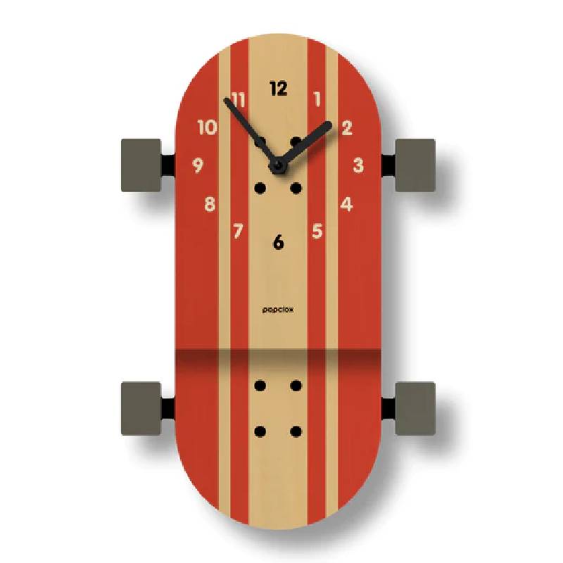 ウォールクロック スケートボード 木製 ウッド 振り子 時計 Modern Moose skateboard pendulum clock