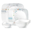 コレール 食器 ディナーウェア 4組 16点セット スクエア アドリン Corelle Adlyn 16-piece Dinnerware Set, Service for 4