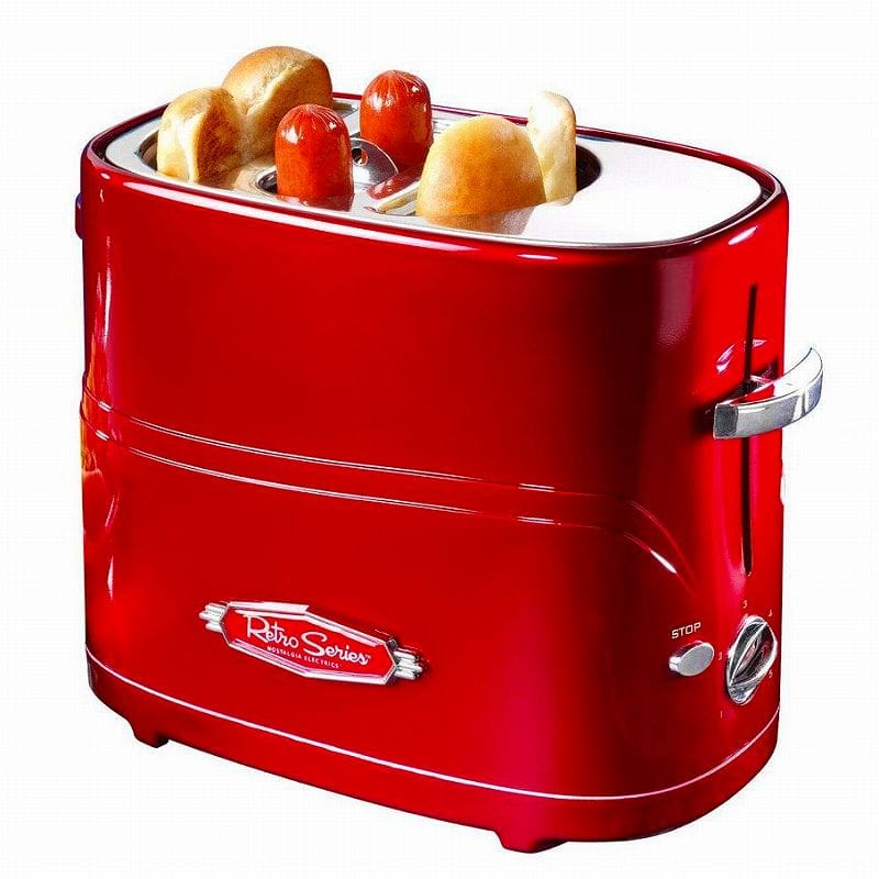 ノスタルジア ポップアップ ホットドッグトースター Nostalgia Electrics Pop-Up Hot Dog Toaster HDT-600RETRORED 家電