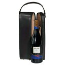 革製ワインケース 1本 ブラック Genuine Leather Single Wine Presentation Case Black