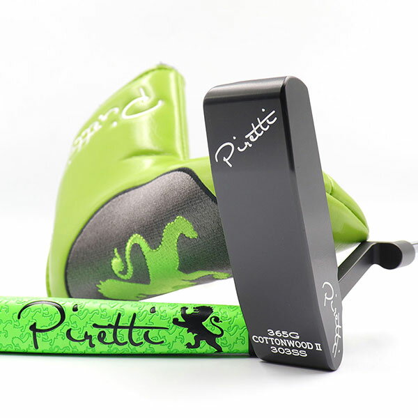 【カバー グリップ カスタム】Piretti / ピレッティ パター コットンウッド2 ミッドナイトブラック シリーズ グリップ＆パターカバー グリーン