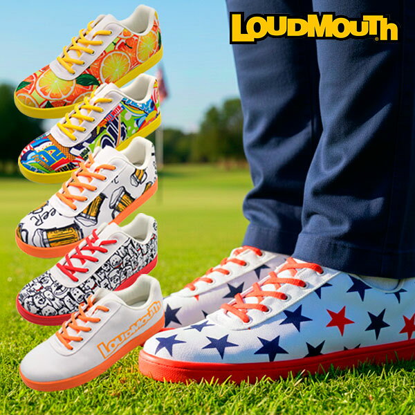 26年春夏新色 ラウドマウス ゴルフシューズ メンズ レディース スパイクレス LM-GS0005 / 派手 普段履き カジュアル
