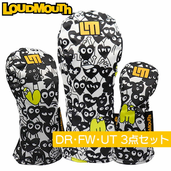 セット販売 ラウドマウス ゴルフ ヘッドカバー （ドライバー + フェアウェイウッド +ユーティリティ）425ギャザリングハーツ LM-HC0020